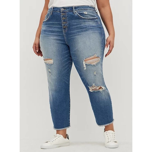 torrid Denim - Torrid High Rise Straight Leg Jeans Ankle Women's Plus Size 16T 16 Tall H14062